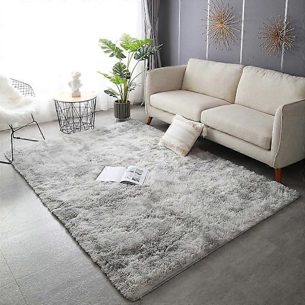Bekväm matta, mjuk matta, mjuk matta för sovrum, plyschmatta, mjuk matta för vardagsrum, mjuk, modern, mjuk matta för barnrum 60X200CM grå