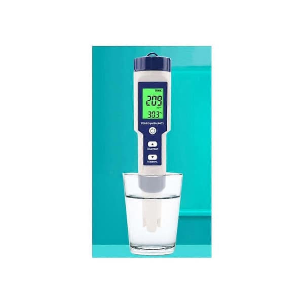 5-i-1 Multi-Parameter Vattenkvalitetstestare pH-mätare EC TDS VATTENTEST Penna Multi-funktion Vattenkvalitetstestpenna
