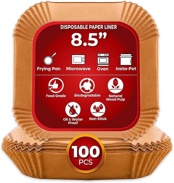 Airfryer-papper engångs kvadratiska airfryer-pappersark 100 st.