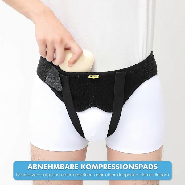 Brokbind til mænd og kvinder Fleksibel justerbar brokbind Brokstøtte Smertelindring med 2 aftagelige
