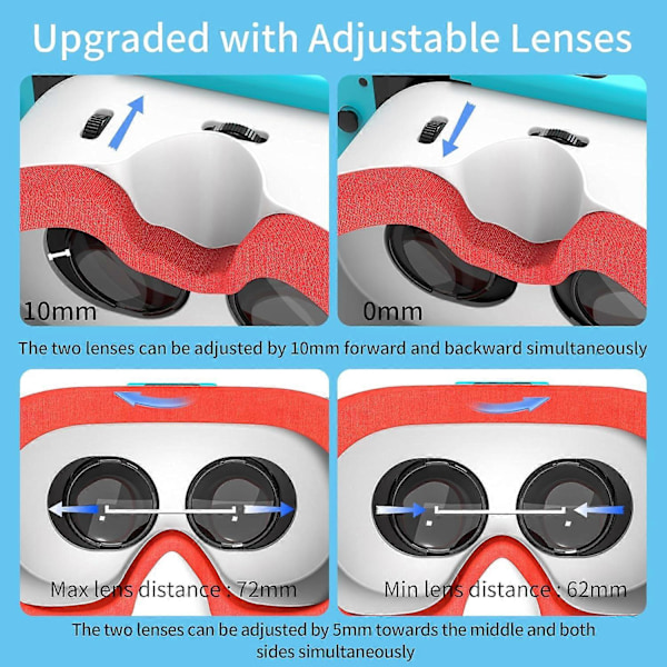 Justerbart VR-headset för virtuell verklighet-spelupplevelse med Nintendo Switch & Switch OLED-modell