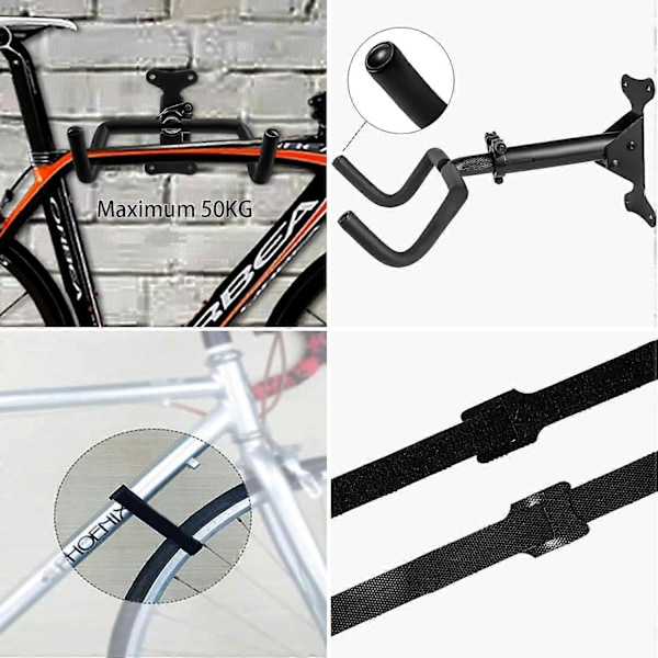 Drejelig Garage Cykel Vægbeslag, Pladsbesparende Lodret Mountainbike Stativ, Mountainbike Stativ, Vægmonteret Cykelkrog, Polstret Lodret Cykelopbevaringsstativ (
