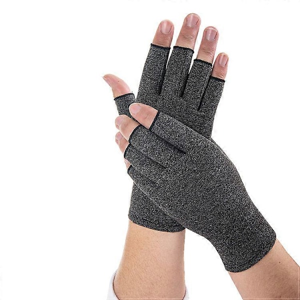 Harmaat 1 pari (M) Arthritis-käsineet miehille ja naisille - Kompressiokäsineet niveltulehdukseen - Kivunlievitys - Reumasairauksiin - Rannekanavaoireyhtymään - Tietokonetyöskentelyyn