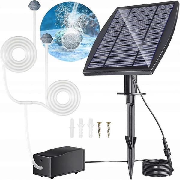 Solar damluftare syrepump med slang 1800mah sten