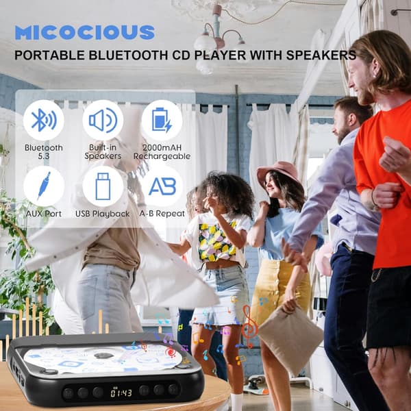 KC-918 CD-afspiller med LCD-skærm Bærbar Bluetooth-højttaler Audio Repeater til hjemmebil