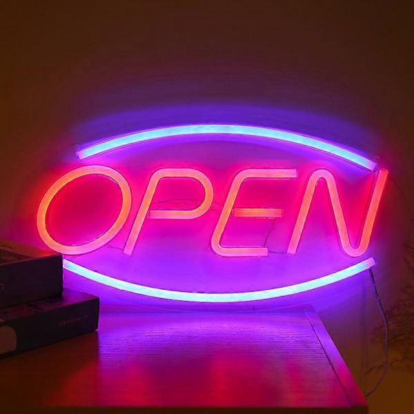 Neon LED Open Neon Bokstav Väggkonst Open Ljusskylt USB Dimbar Neonlampa Skylt för Butik Rum Klubb Garage Deco Barnrum Present Dekor Party Bar