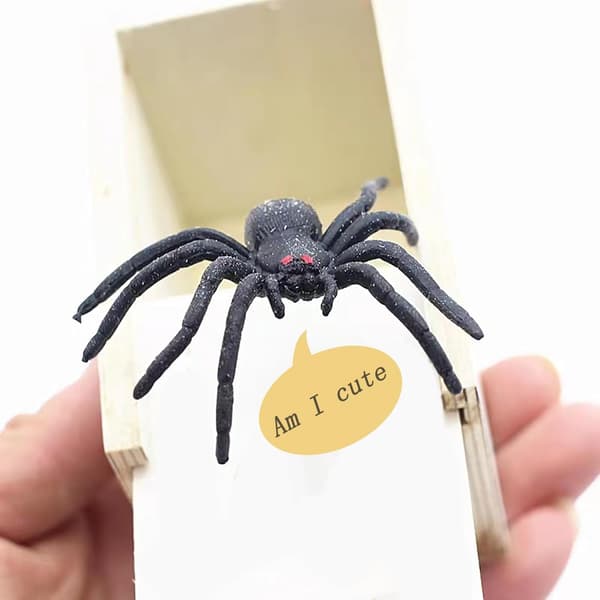 Prank Spider Surprise Box Gummi Spindel Prank Box Knepig Spindel Trälåda - Snngv