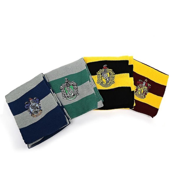 Harry Potter Scarf Gryffindor Hufflepuff Academy med märke gul