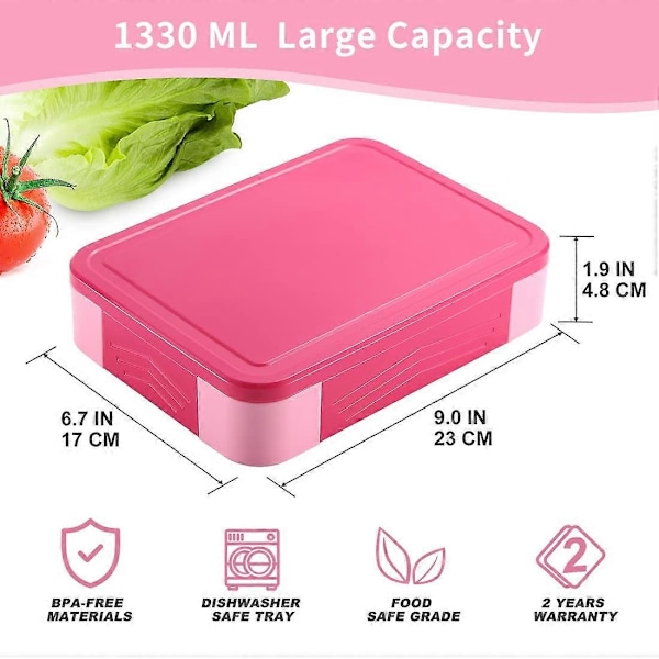 Inngly Lunchlåda för Barn med Fack - 1300ml BPA-fri Bento Låda Lunchlåda Barn Lunchlåda Läcksäker med 5 Fack Snack Box br