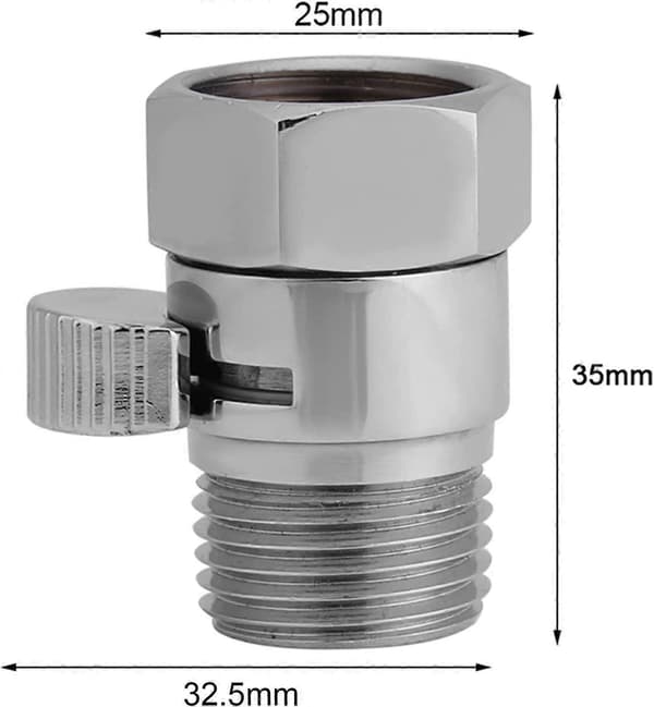 Afspærringsventil Brusehoved Messing Hovedventil Vandbesparende Væskekontrol til Bidet Sprøjte G1/2