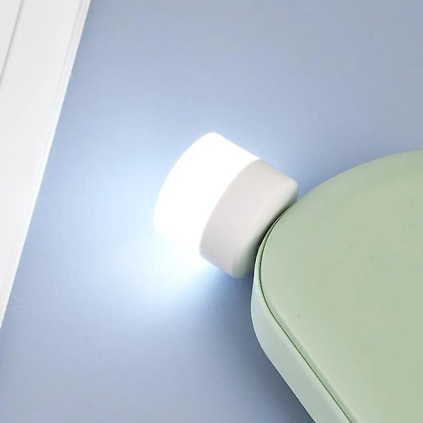 USB Plugglampe Datamaskin Mobil Strøm USB Lading Små Boklamper LED Øyebeskyttelse Leselys Liten Rund Nattlampe~20278