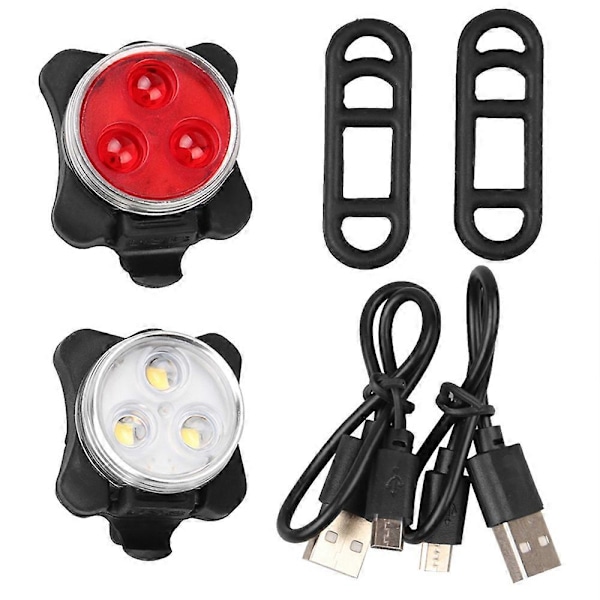 LED-pyöränvalo, ladattava pyöränvalo eteen ja taakse, 4 kirkkaustilaa, USB-valo, iskunkestävä, vedenpitävä, MTB VTC -pyöräilijöille, retkeilyyn