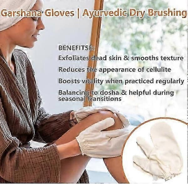 2025 Garshana Handskar Rå Silke Massagehandskar Ayurvedisk Massage