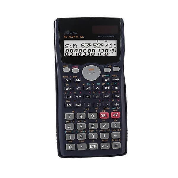 Sort Vitenskapelig Kalkulator 240 Matematiske og 2 Funksjoner - Stor Skjerm