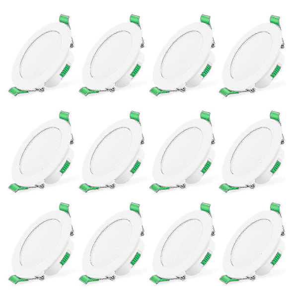 12 stk. 7w hvide LED downlights forsænkede loftslamper, slanke spotlys