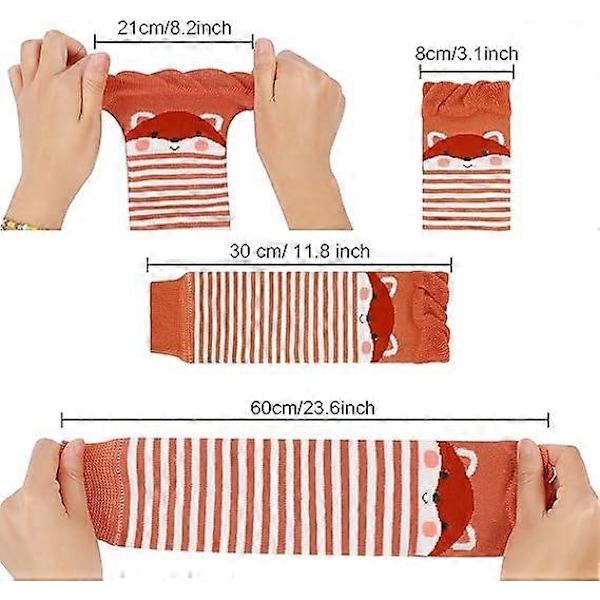 3-pack Baby Ben Värmare, Söta Djurmönstrade Långa Knästrumpor för Spädbarn Små Flickor 0-3 År, One Size