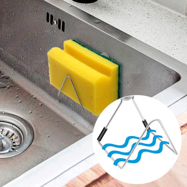 Magnetisk Svampeholder Lavet af Rustfrit Stål, 2 Stykker Opvaskesvampekrog Lavet af 304 Rustfrit Stål, Praktisk Hjælper til at Holde Vasken Ryddelig
