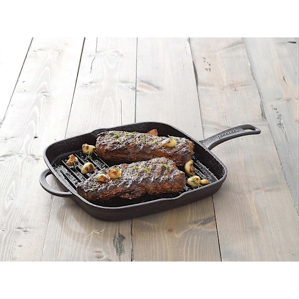 1 For-krydret Sort Støbejerns Grillpande 27,3 cm