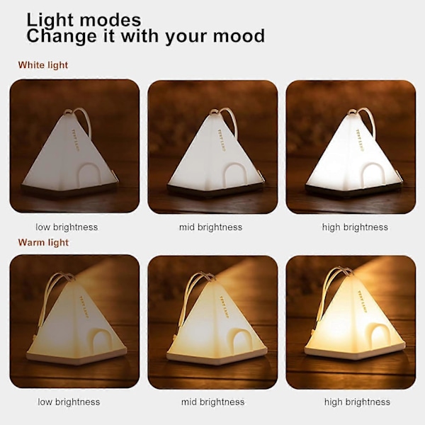 ?USB Campinglampe - 6-Mode Justerbar LED til Sengebord &amp; Telte?