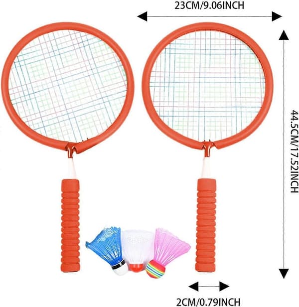 Badmintonracketsett for barn | Lett utendørsracket Shuttlecocks, inkludert 3 x badminton for barn og voksne, oransje