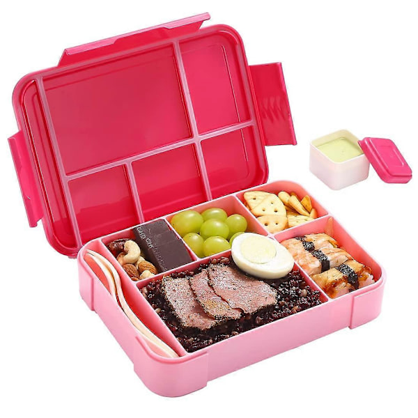 Inngly Madkasse til Børn med Rum - 1300ml BPA Fri Bento Madkasse Madkasse til Børn Lækagesikker med 5 Rum Snackboks br