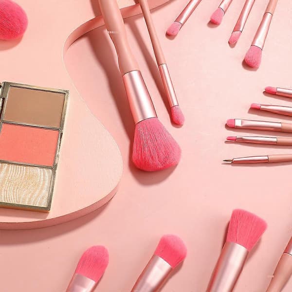 16 Dele Svanenhals Makeup Børster Pink Blødt Børstesæt