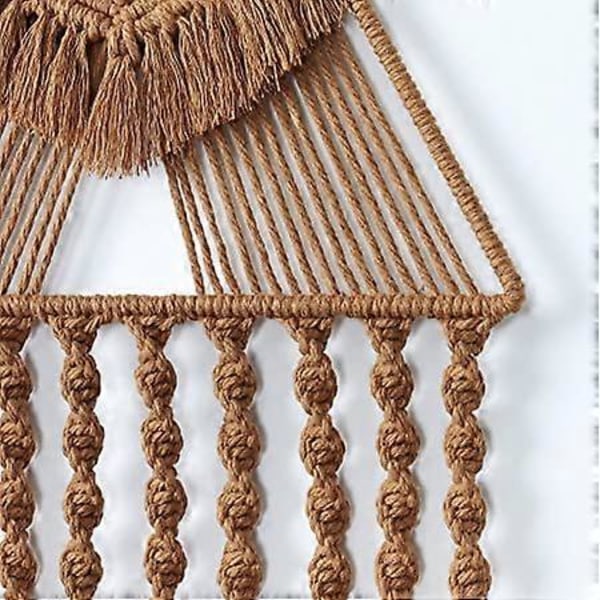 (Brun) Makramé Vävda Väggbonader Drömfångare Triangel Tofs Geometrisk Konst Boho Bakgrund Bohemisk Heminredning Väggkonst Vacker Lägenhet Sovsal