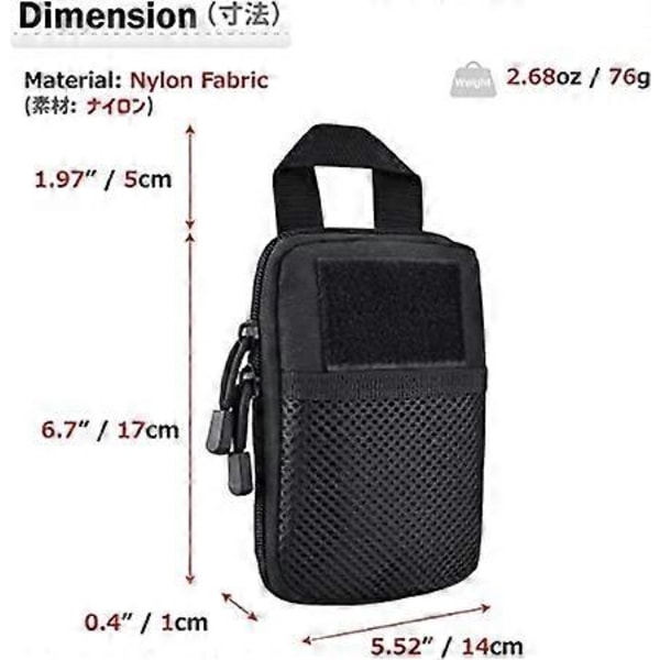 Taktisk EDC-väska, Molle-verktygsväskor Gadget Organizer Telefonhållare Midjeväska IFAK-väska Smartphone-väska Verktygshölster Ficka