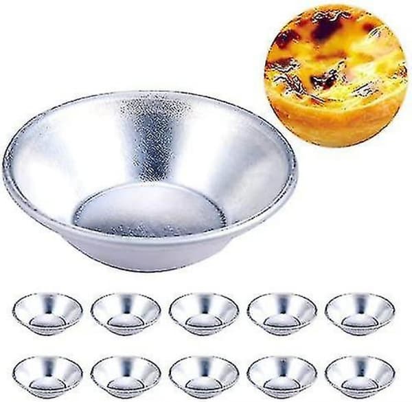 10 st Kakstil Äggtarte Pasteis De Nata Ugnsbaka Rund Vaniljsåsform Kakverktyg (10 st)