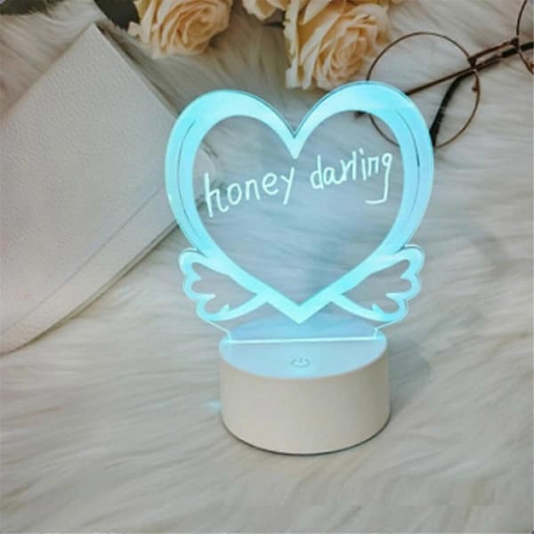Transparent LED Natlampe USB Natlampe, Sletbar Skrivetavle Skrivebordsdekoration Kat