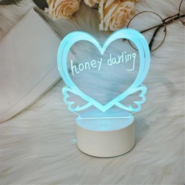 Transparent LED Nattlampe USB Nattlys, Slettbar Skrivebrett Skrivebordsdekorasjon Katt