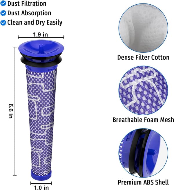 Vaihtosuodattimet Dyson V7 V8 -pölynimureille