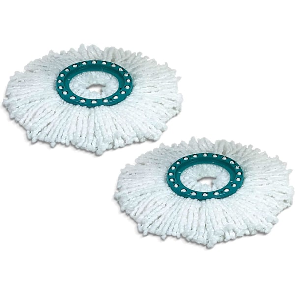 Blå-2-pack Clean Twist Disc Mopp Ersättningshuvuden, Idealiska för Kakel- och Stengolv, Vatten- och Smutsabsorberande Mikrofiber, Ersättningsmoppar, Lätt att Byta