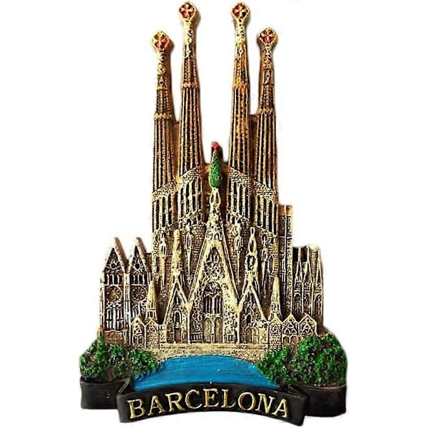 3D Barcelona Espanja matkamuisto jääkaappimagneetti, koti- ja keittiökoriste Barcelona Espanja jääkaappimagneetti