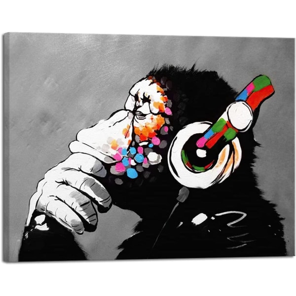 Art Cool Ape Banksy Graffiti Konst Abstrakt Canvas P