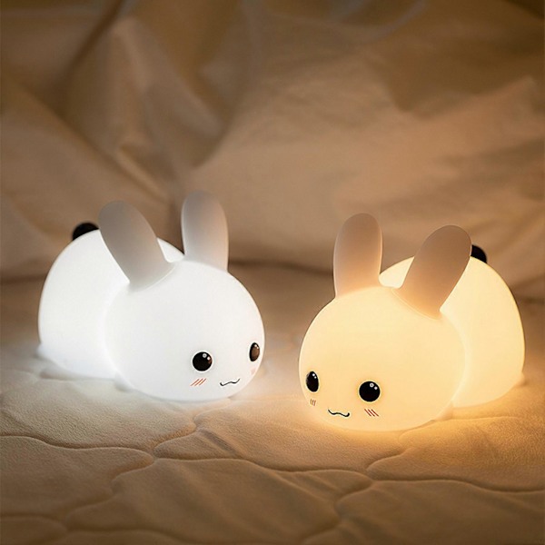 Nattlampa set Ultra-mjuk flimrande, touchkontroll Kreativ form, charmigt utseende, belysning silikon touch sensor LED kanin nattlampa B