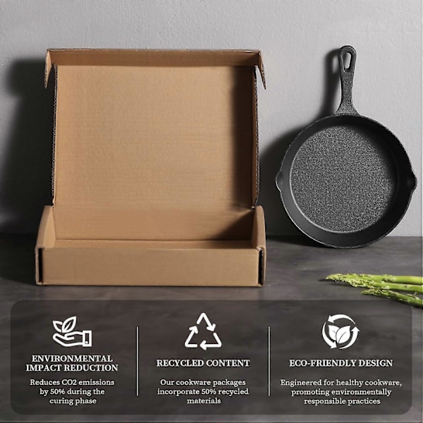 Non-stick stekpannor i gjutjärn för inomhusspis utomhus BBQ Grill 8 tum