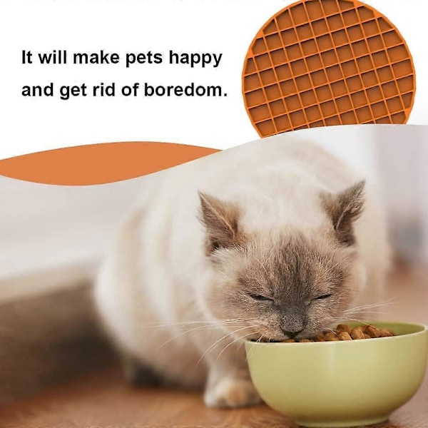 Bidebestandig slikkeplade til hunde/katte - Langsom fodring snusemåtte med skridsikker bagside