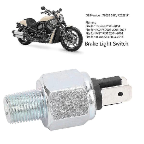 Hydraulisk bromsljuskontakt med kabel för Harley Davidson Touring FXD FXDWG FXST FLST XL-modeller