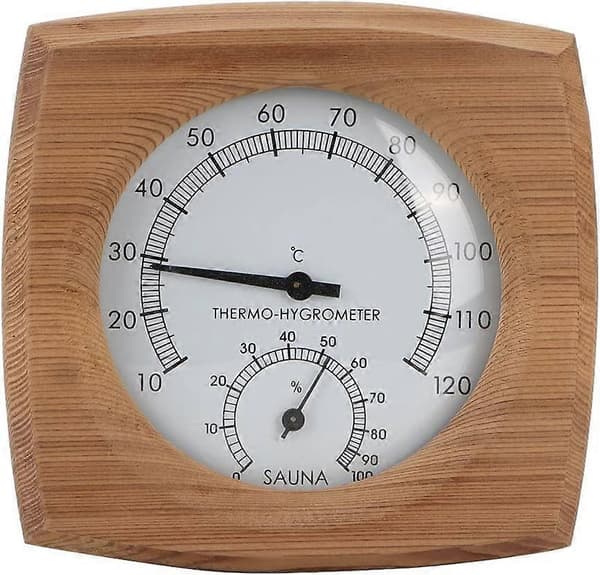 Termometer/Hygrometer, indendørs træ 2-i-1 til sauna Sauna Termo-hygrometer Termometer Hygrometer Hamam tilbehør til saunarum