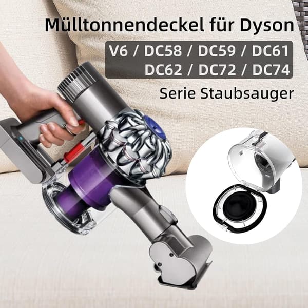 Støvbeholderlåg til Dyson V6 / DC58 / DC59 / DC61 / DC62 / DC72 / DC74 støvsugere, udskiftningslåg med O-ring