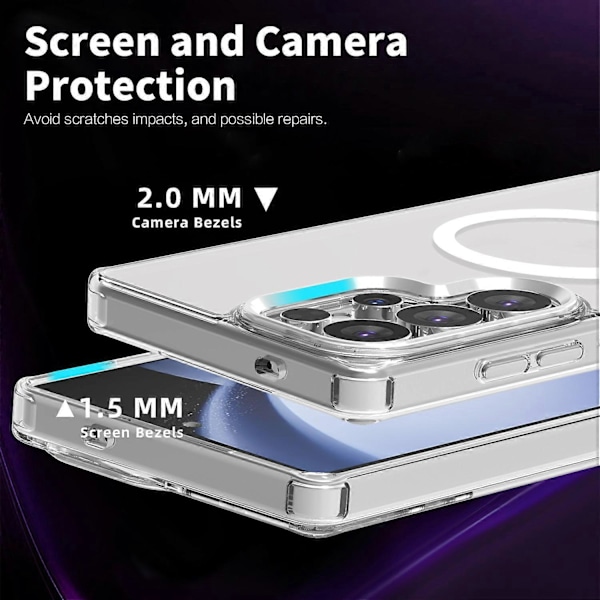 (Transparent) För Samsung Galaxy S25 Ultra Skal Kompatibelt med MagSafe TPU+PC Transparent Mobilskal Transparent