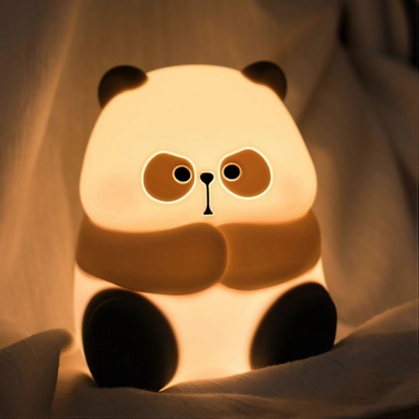 Panda Yövalo, Kawaii Squishy Eläin Yölamppu, LED Silikoni Yövalo Kosketusohjattava Unilamppu Lastenhuoneen Sisustukseen
