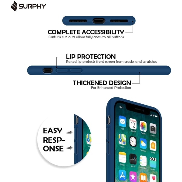 iPhone XS Case, iPhone X Case, Liquid Silicone Case with Soft