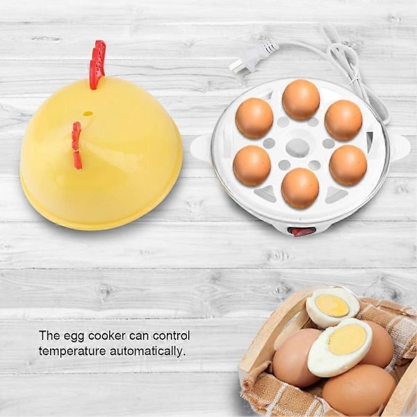 Äggkokare, Matlagningsapparat för 1-6 Ägg, Multifunktionellt Köksredskap som Gåva, Äggkokare med Ångplatta i Rostfritt Stål 220V (15 * 16cm)