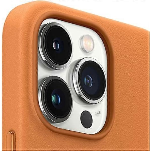 Dww-Orangefärgat Apple läderfodral med (för iPhone 12 Pro Max)
