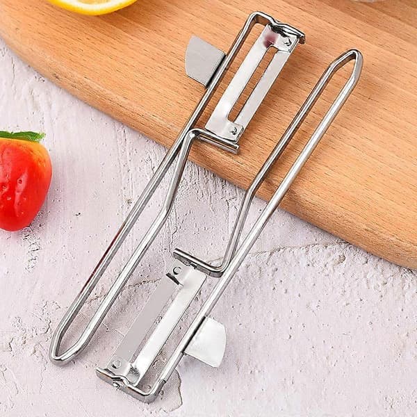 Universal Skræller/Pendulskræller med Stift, Rustfrit Stål Blad, Belagt Stål/Inox, Stål, Sølv