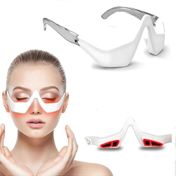 Under Eyes Red Light Therapy Massager Briller, Mikrostrøm Skønhedsapparat Under Øjenmassager Anti-Aging Øjenposefjerner