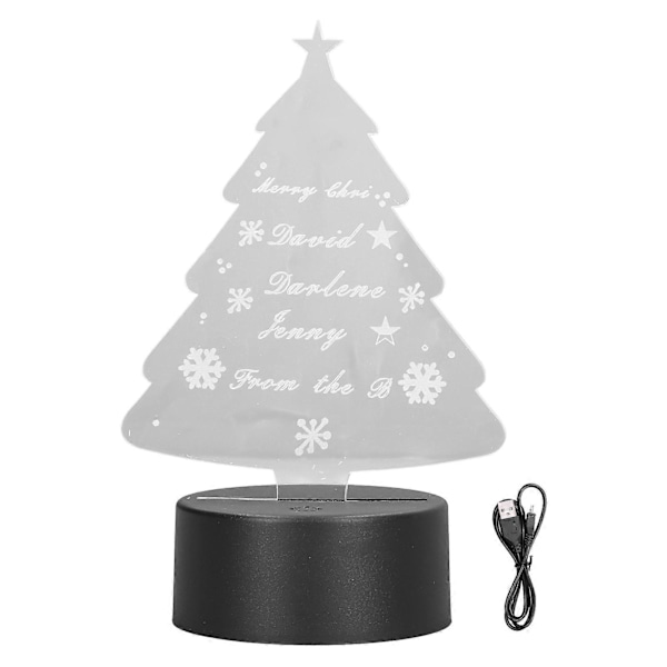 3D Tre Lampe Myk LED, Justerbare Farger Berøringskontroll Sikker, Holdbar Akryl USB eller Batteridrevet 3D Nattlys