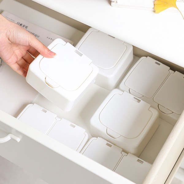 2 plastic makeup cotton storage box dispenser storage rack
